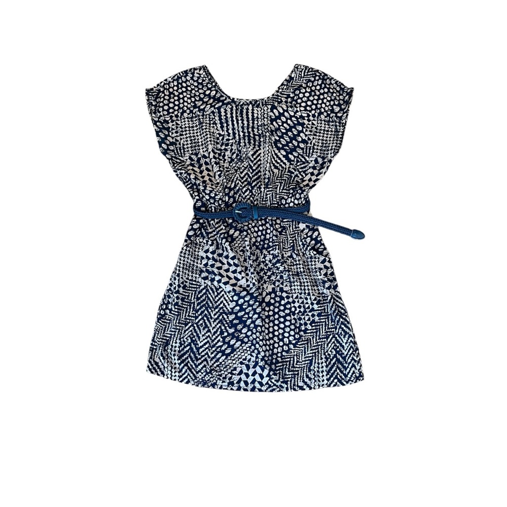 Poetry Dress, Navy Blue and Brown Size S